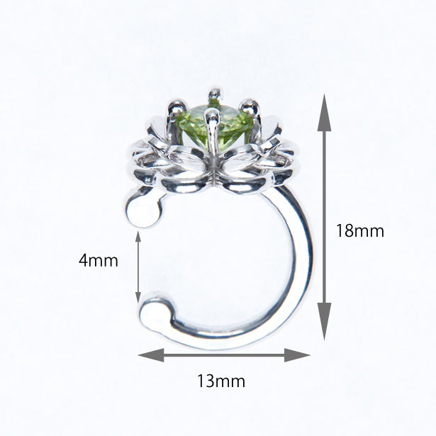 “光之四叶草”橄榄石耳骨夹