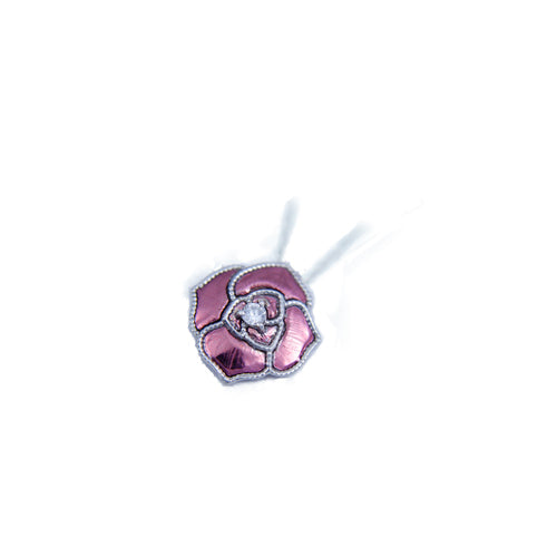 K18紫金玫瑰吊坠项链（中）